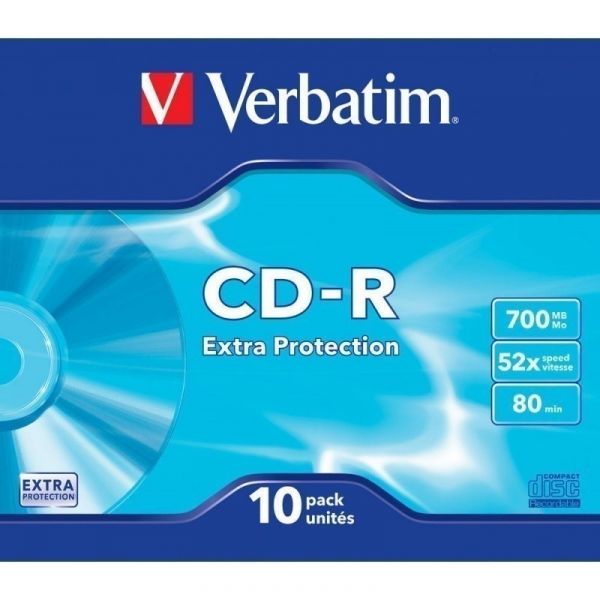 Диск CD-R Verbatim 700Mb 52x DataLife Slim (10шт)