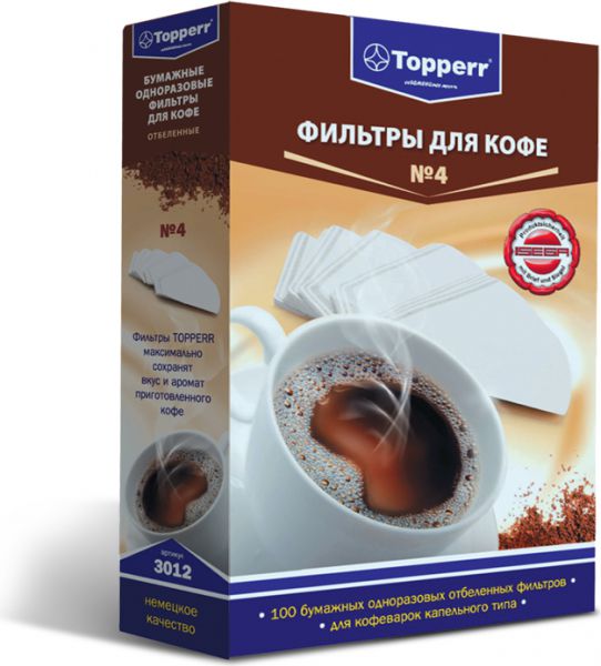 Фильтры для кофе Topperr №4 3012 белый