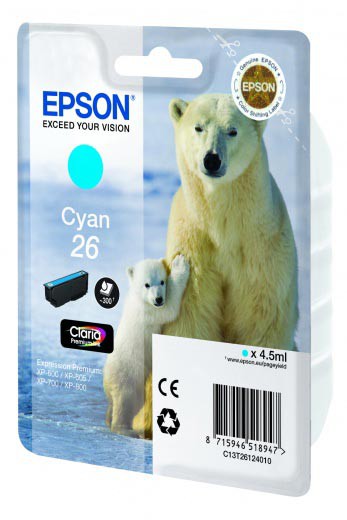 Картридж для принтера и МФУ Epson C13T26124010 cyan для Expression Premium XP-70 (300стр.)